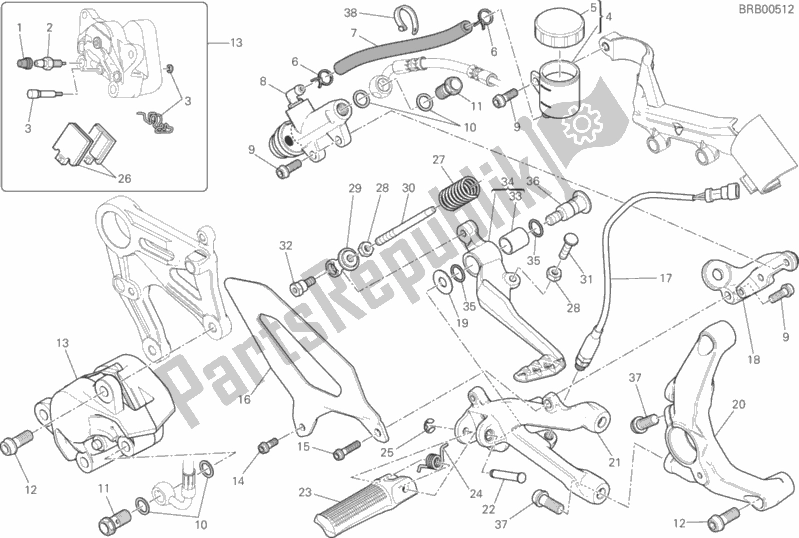 Todas las partes para Freno Posteriore de Ducati Superbike 959 Panigale ABS Brasil 2017